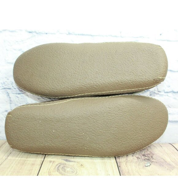 LL Bean Brown Leather Flannel Lined Handsewn Moccasin Slippers Size 13 M - Picture 9 of 9